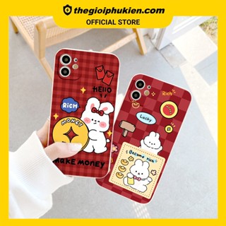 Ốp iphone - Ốp lưng iphone cạnh vuông bảo vệ camera Thỏ rich dành cho ip 6 đến 14promax - ng508