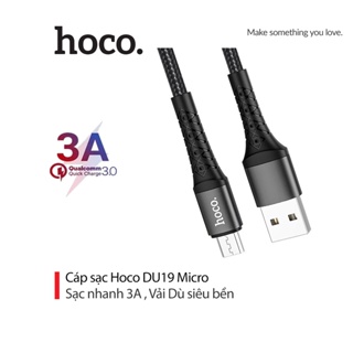 Cáp sạc 3A Hoco DU19 Micro dây dù bện cao cấp dài 1M cho Android ( Đen )