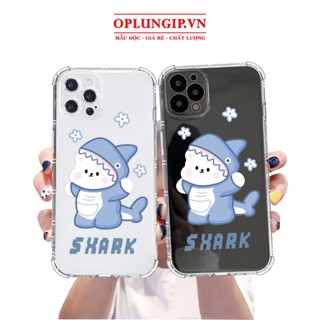 Ốp iphone Gấu Shark silicon dẻo cạnh vuông cho iphone 11 13 pro max 14 12 pro max mini x r s max 6 s 7 8 plus