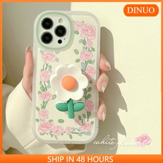 Ốp lưng iphone Ốp Điện Thoại Silicone Có Giá Đỡ Hình Hoa Hồng Sơn Dầu Cho iPhone13 iPhone13 12pro max 11 xr 8+ Dinuo case