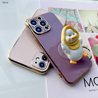 Tecno Pova 3 2 Neo Spark Camon 18 5 6 7 7T 8C Pro Air Go 2020 Cho Ốp lưng điện thoại In Hình Little Yellow Duck Folding Bracket