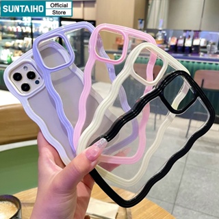 Suntaiho Ốp lưng iphone Ốp Điện Thoại silicon mềm trong suốt kiểu sóng biển thích hợp cho iPhone XR 11Pro 13 12ProMax 13Pro X XR XSMax