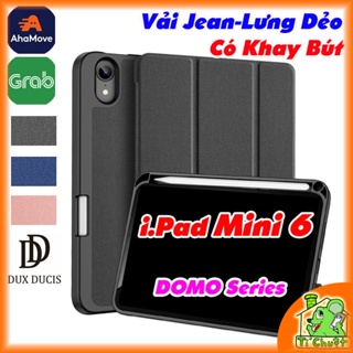 [Chính Hãng DUX DUCIS] Bao da iPad MINI 6 DOMO Series Lưng Dẻo Vải Jean Có Khay Bút
