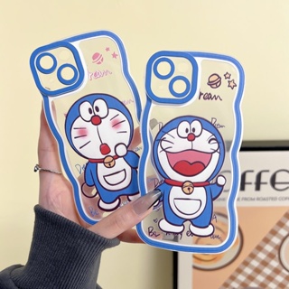 Cute Casing OPPO A16 A16S A16K A16E A76 A96 A93 A31 A53 A33 A15 A15S A54 A55 4G A74 5G A7 A5S A12 A11K A9 A5 2020 F9 Reno 4F Waves Edge Cartoon Doraemon Fine Hole Clear Shockproof Soft Phone Case Airbag Protection Back Cover HNB 01