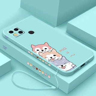 Ốp Điện Thoại TPU Silicon Mềm Hình Cún Có Dây Đeo Màu Tương Phản Cho Redmi 9c Redmi 10A 10A