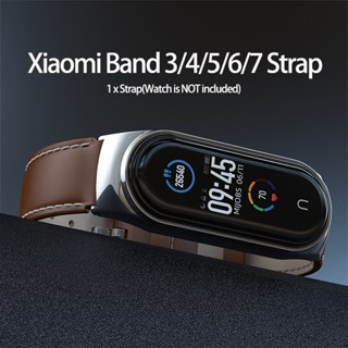 Dây Đeo Tay Bằng Da Cho Đồng Hồ Thông Minh Xiaomi Mi Band 7 6 5 4 3 5 4 7