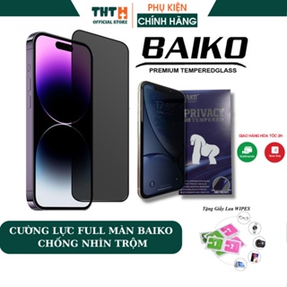 Cường lực full màn chống nhìn trộm BAIKO chính hãng cho iphone 7/8/x/xsmax/11/12/13/14/plus pro promax