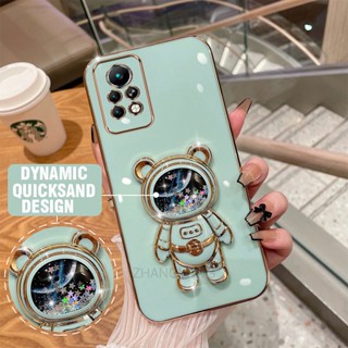 ốp lưng infinix note 11 note 11 Pro Ốp Điện Thoại TPU silicone Mềm Mạ Điện 3D Có Giá Đỡ Hình Gấu Kim Tuyến Cho infinix note 11 note 11 Pro