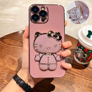 [Có gương trang điểm trong giá đỡ] Ốp điện thoại iPhone 11 11 Pro 11 Pro Max 12 12 Pro 12 Pro Max Ốp điện thoại gương mèo Ốp điện thoại gương trang điểm