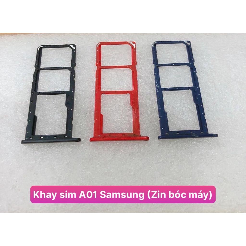 Khay sim A01 Samsung (Tháo máy hơi xước)