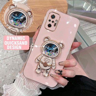 ốp lưng Redmi note 10 pro Redmi note 10 Ốp Điện Thoại TPU silicone Mềm Mạ Điện 3D Có Giá Đỡ Hình Gấu Kim Tuyến Cho Redmi note 10 pro Redmi note 10