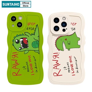 Suntaiho Ốp lưng iphone Silicone Mềm Chống Sốc In Hình Khủng Long Cho iPhone 11 pro 12 13 14 pro Max XS X XR XS Max 7 8 Plus