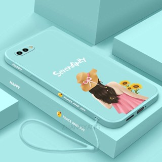 Ốp Điện Thoại TPU Dẻo Họa Tiết Hoạt Hình Cô Gái Dễ Thương Kèm Dây Đeo Cho oppo a1k
