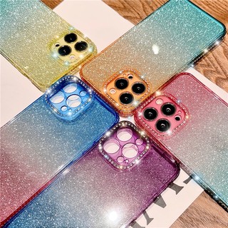 Ốp Điện Thoại Khung Mềm Mạ Màu Cầu Vồng Sang Trọng Cho iPhone 13 pro max 11 12 14 pro max 14 plus