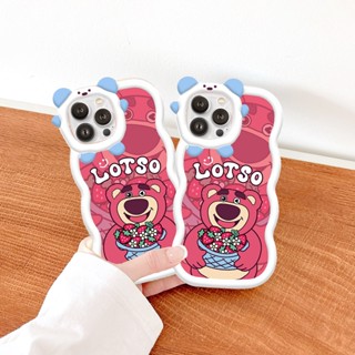 Ốp lưng iphone Viền sóng Gấu Hồng dâu dẻo iphone 6/6splus/7plus/8/8plus/xr/xs/12/13/14pro/max/plus/promax sa1015