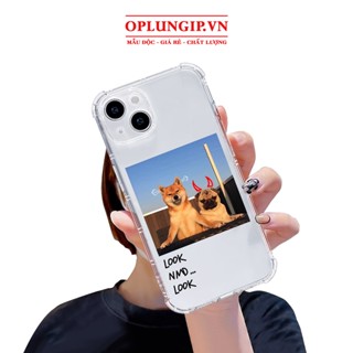 Ốp iphone silicon dẻo chó bực tức có bảo vệ màn hình cho iphone 11 13 pro max 14 12 pro max mini x r s max 6 s 7 8 plus