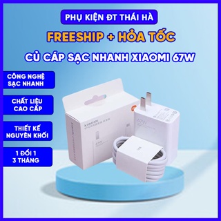 COMBO Củ Cáp Sạc Nhanh Xiaomi 67W - Xiaomi 12, Xiaomi 12x - 1 ĐỔI 1 TRONG 3 THÁNG Phụ Kiện Điện Thoại Thái Hà