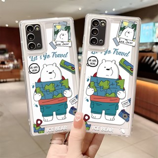 Ốp Điện Thoại Trong Suốt Hình Gấu Trắng Cho samsung S22 ULTRA A03 A13 A12 A31 A32 A53 A52 A10S A51 A71 A50 A20 Note 10 Pro