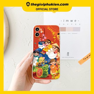 Ốp iphone - Ốp lưng iphone cạnh vuông bảo vệ camera Tết hoạt hình dành cho ip 6 đến 14promax - ng510