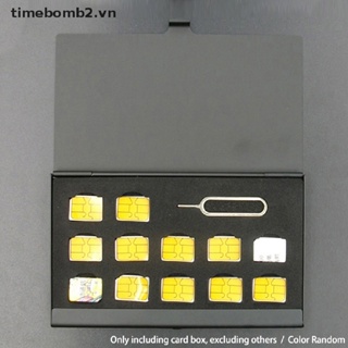 Hộp Đựng Thẻ SIM Micro SIM 12 Ngăn Bằng Nhôm Nano Nhỏ Gọn Tiện Dụng