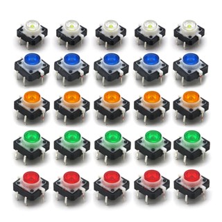 Set 5 Công Tắc Nhấn Đèn LED 5 Màu 12 * 12 * 7.3mm 12 * 7.3mm 12 * 12 * 7.3