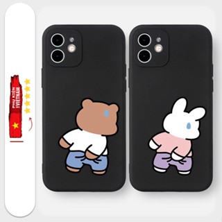 Ốp lưng iphone viền vuông 7+/8 plus, X, XSMAX, 11, 12, 13, 14 PROMAX GẤU, THỎ GÃI MÔNG