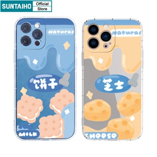 Suntaiho Ốp lưng iphone Ốp Điện Thoại in họa tiết bánh quy phô mai thích hợp cho iPhone 11 Pro Max 12 13 14 Pro XR XS Max 7 Plus 8 Plus