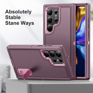Ốp Điện Thoại Armor Siêu Dày 3 Trong 1 Chống Sốc Có Thanh Đỡ Cho Samsung Galaxy A13 A53 A14 A54