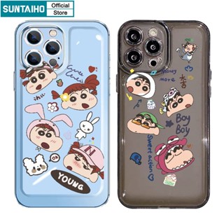 Suntaiho Ốp lưng iphone Ốp Điện Thoại mềm trong suốt Shinchan thích hợp cho iPhone 14 13 12 11 Pro Max X XS XR Xsmax 7 8 Plus