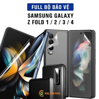 Dán màn hình Galaxy Fold màn chính và dán màn hình mặt trước và Dán lưng Galaxy Fold và Dán camera Galaxy Fold - Combo4