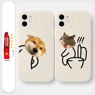 Ốp lưng iphone viền vuông 7+/8 plus, X, XSMAX, 11, 12, 13, 14 PROMAX CHÓ MÈO TINH NGHỊCH