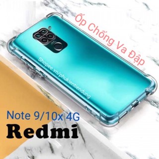 Ốp Lưng Xiaomi Redmi Note 9 / Redmi 10x 4G Dẻo Trong Suốt Chống Va Đập Có Gù Bảo Vệ 4 Gốc Silicon Cao Cấp