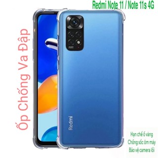 Ốp Lưng Xiaomi Redmi Note 11 / Note 11s Dẻo Trong Suốt Chống Va Đập Có Gù Bảo Vệ 4 Gốc Silicon Cao Cấp