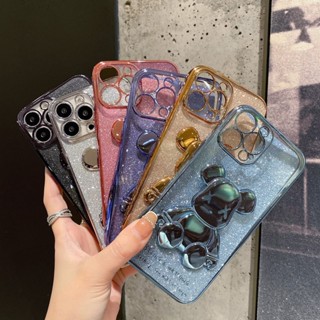 Ốp lưng iphone GẤU KIM TUYẾN HỒNG XANH 7/8Plus/X/Xs max/11/12/13/14/Promax