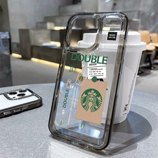 SANRIO Ốp Điện Thoại Cứng Trong Suốt Chống Sốc Hình Starbucks Cho iPhone 14 11 13 12 X XS Pro Max xr Mini xr 7 + Samsung Galaxy S22 ultra +