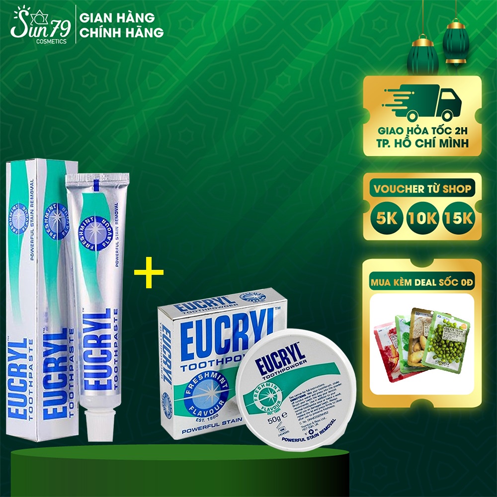 Combo Kem Đánh Răng + Bột Tẩy Trắng Răng Eucryl