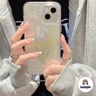 Ốp Điện Thoại TPU Mềm Chống Mồ Hôi In Hình Hoa Tulip Cho IPhone 14 13 12 11 Pro Max 14 Pro Max
