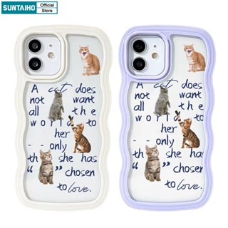 Suntaiho Ốp lưng iphone Ốp Điện Thoại in họa tiết chữ và mèo thích hợp cho iPhone 14 Pro 13 Pro Max 13 Pro XR XS Max