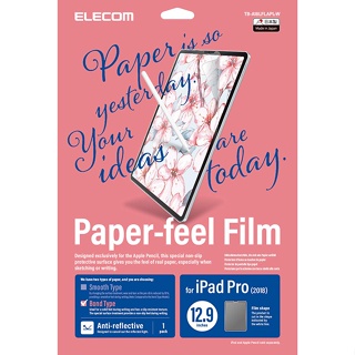 Miếng dán màn hình cho Ipad Pro 12.9 inches Elecom Paper- Feel TB-A18LFLAPL-W - Hàng chính hãng