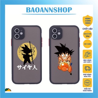 Ốp lưng iphone Dragon Songoku viên ngọc rồng lưng nhám chống sốc bảo vệ camera 7plus/8plus/x/xsmax/11/12/13/pro/promax