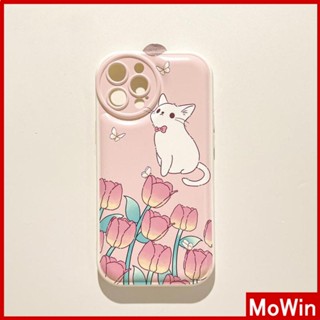 For iPhone 14 Pro Max iPhone Case White Bubble TPU Soft Case Airbag Shockproof Camera Cover Protection Pink Flower Cat Compatible with iPhone 11 12 13 Pro Max 7Plus XR XS MAX