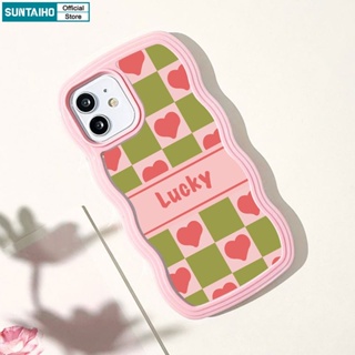 Suntaiho Ốp lưng iphone họa tiết hình vuông và trái tim thích hợp cho iPhone 14 PRO 13 12 11 PRO Max XR XS Max