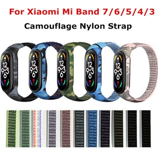 Dây Đeo Nylon Họa Tiết Rằn Ri Cho Đồng Hồ Thông Minh Xiaomi Mi band 7 6 5 Mi band 3 4 Mi 5 miband 6 7