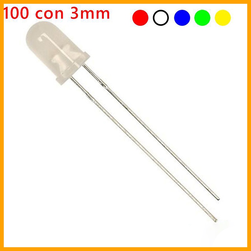 Gói 100 Con Led Đục 3mm
