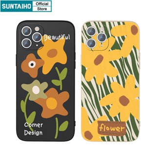 Suntaiho Ốp lưng iphone Ốp Điện Thoại từ silicon họa tiết hoa thích hợp cho iPhone 14 Pro 11 Promax 12 13 XS Max 7 Plus 8 Plus