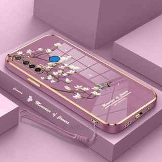Ốp Điện Thoại gel silica Mềm Mạ Điện Họa Tiết Hoa Lan Trắng Cho Realme 5 5i 5s 5 pro 6i c3