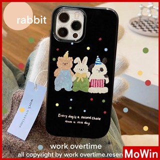 For iPhone 14 Pro max iPhone Case Black Soft Case TPU Candy Case Shockproof Big Hole Protection Camera Cute Rabbit Compatible For iPhone 13 Pro max 12 Pro Max 11 xr xs 7Plus 7 8