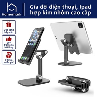 Giá Đỡ Điện Thoại, Ipad Hợp Kim Nhôm Cao Cấp, Giá Đỡ Có Chân Xoay 360 Độ, Điều Chỉnh Được Độ Cao