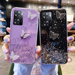 Ốp Điện Thoại TPU Mềm Chống Sốc Họa Tiết Bướm Và Bầu Trời Sao Cho OPPO A77 A77S A57 A58 A54 A55 A17 A17K