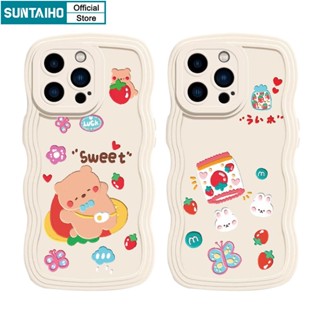 Suntaiho Ốp lưng iphone Ốp Điện Thoại họa tiết gấu ngọt ngào thích hợp cho iPhone 14 12 13 11 Pro Max XS X XR XS Max 7 8 Plus